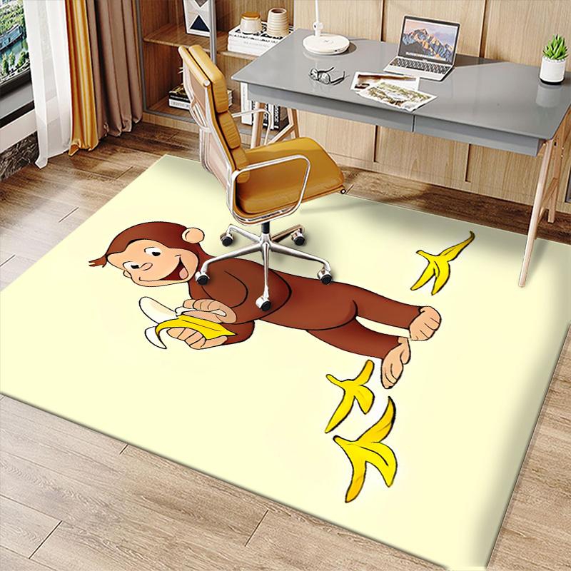 Curious George Printed Absorbent Washable Carpet, Non-Slip Bathroom Mats, Kitchen Rugs, Yoga Mat,Living Room Entrance, Camping Picnic Rugs