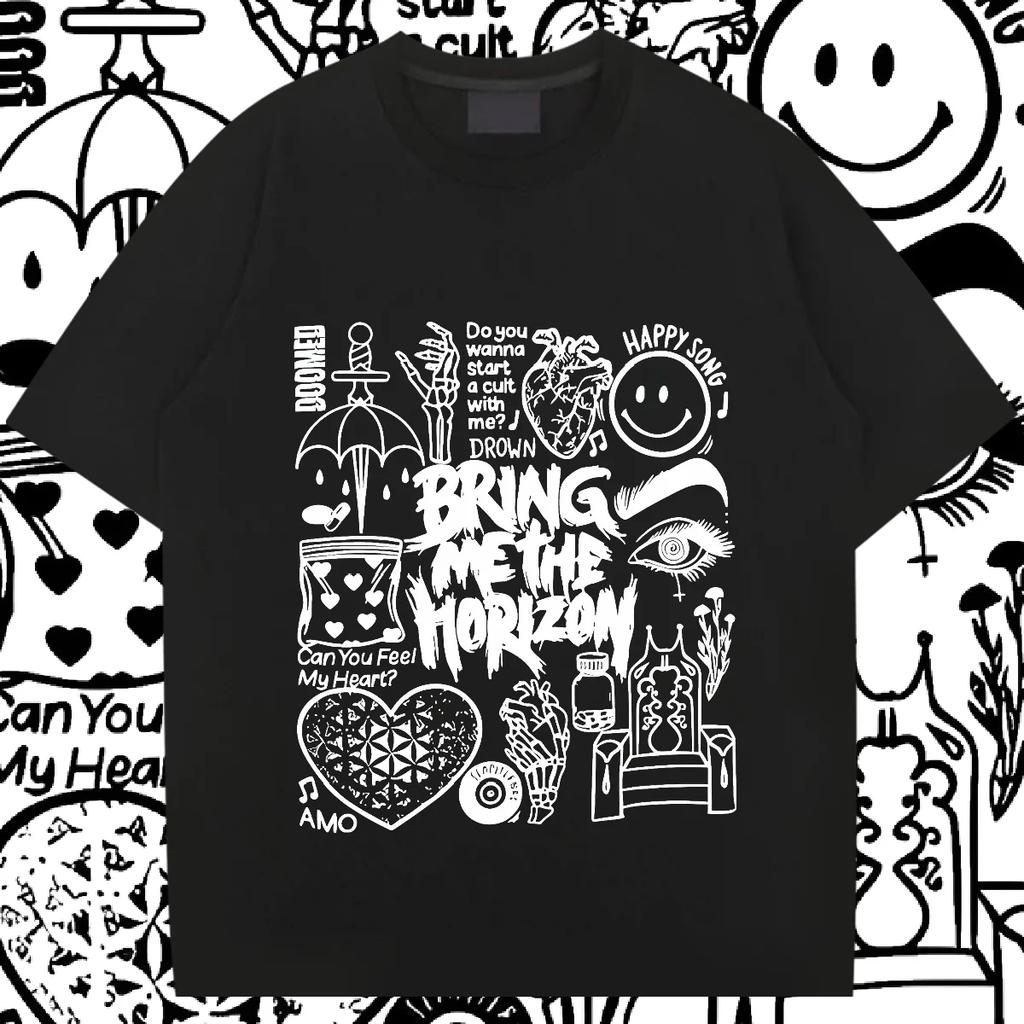 Smil Граффити Футболка с круглым вырезом Оверсайз Свободная Y2k Для мужчин Футболки Графическая Хиппи Футболка Повседневный Стиль Одежда Легкий Стрейч Топы