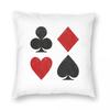 Playing Card Suits Square Pillowcase Polyester Linen Velvet Creative Zip Decor Bed Cushion Case