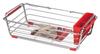 Pearl Metal Красная корзина для сушки посуды для раковины, выдвижная, простая для хранения, HB-305