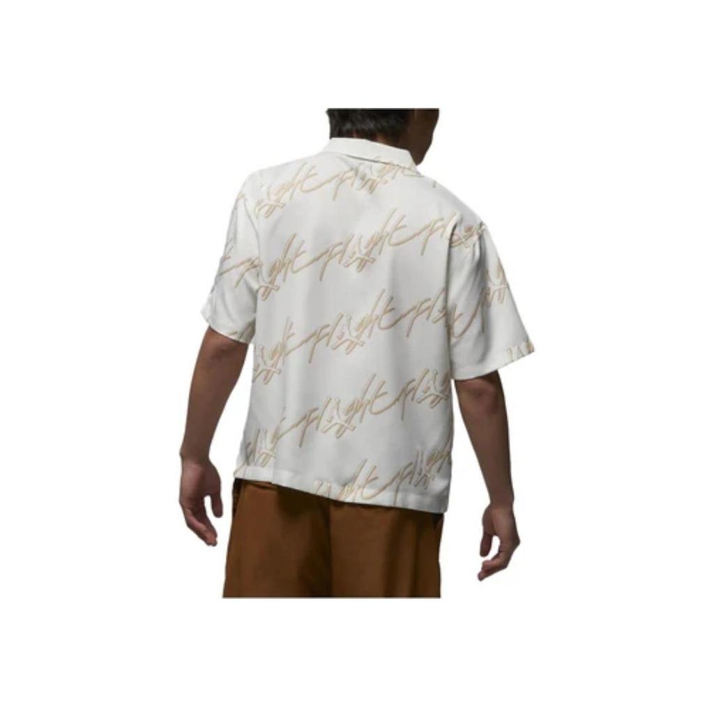 Jordan Свободная рубашка с коротким рукавом и принтом логотипа Allover, мужские топы белого цвета FB7323-133