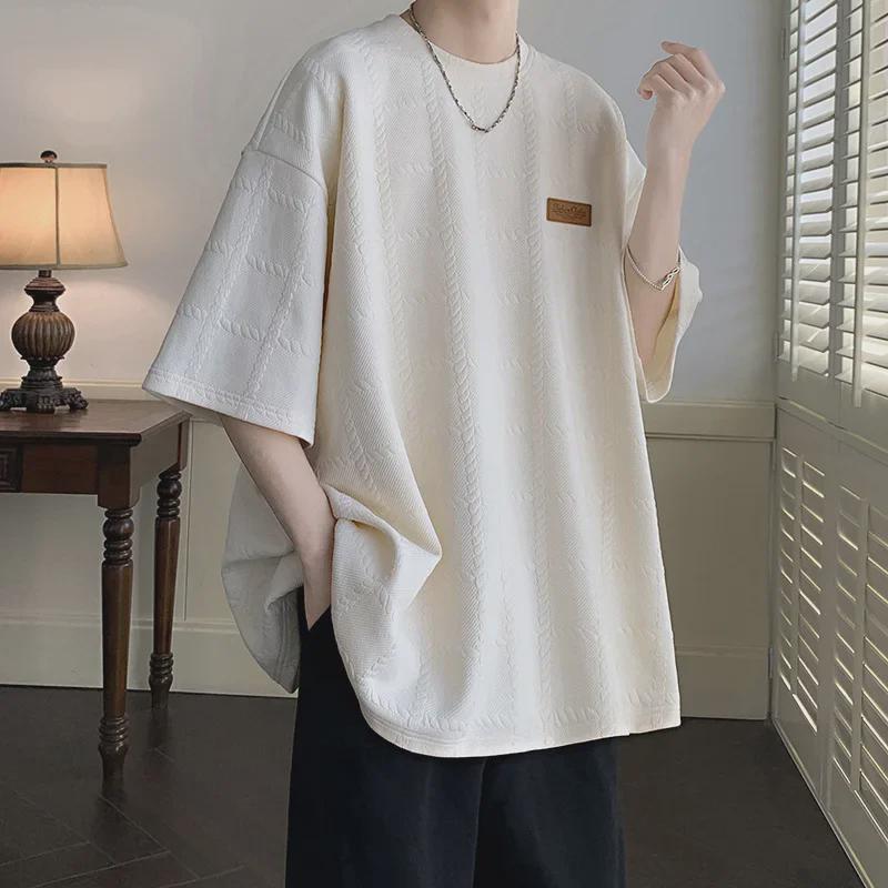 Футболка мужская с коротким рукавом из абрикосового фактурного переплетения - Niche Design, High Street Fashion