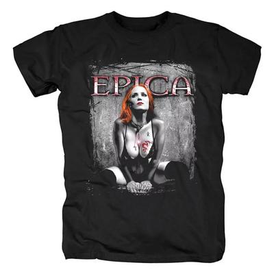 Футболка Epica, короткий рукав, хлопок, черная, все размеры, унисекс, AC3066