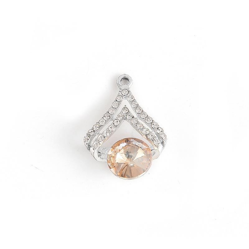 Цвет Прозрачный Страз Сделай Сам Сплав Ювелирные Аксессуары Сердце с Бриллиантами Браслет Ожерелье Подвеска Любовь Подвеска