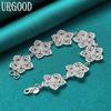 925 Sterling Silver Beautiful Flower Bracelet Fashion Jewelry