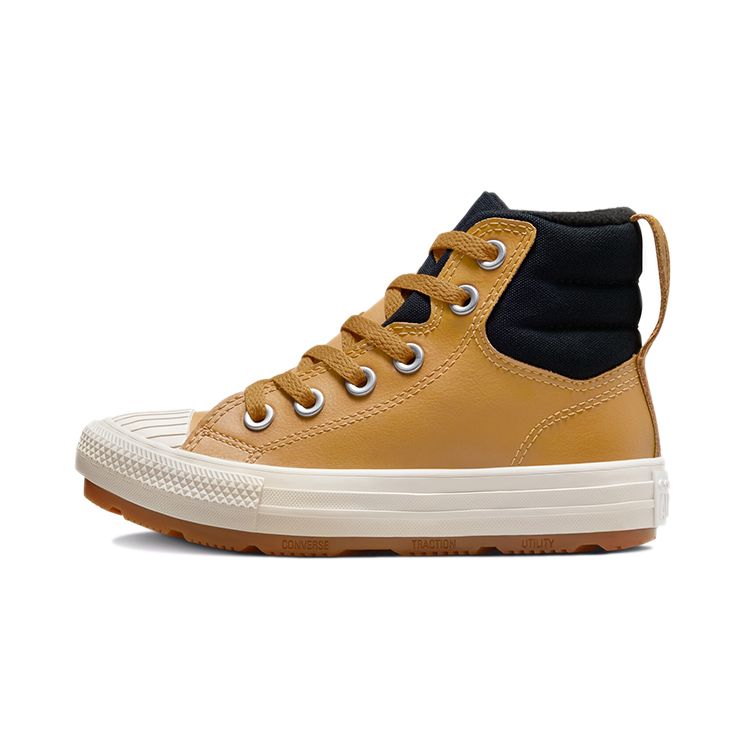 Converse Chuck Taylor All Star Berkshire Boot PS Wheat Детские кроссовки Коричневый Черный Pale-Putty 371524C