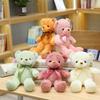 30CM Plush Stuffed Doll with Colorful Ribbons Bear Cute Plush Toy Children's Doll Girl's Birthday Gift Kawaii Decoration