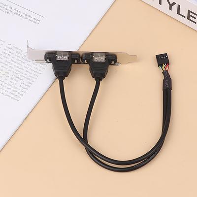 30 см черный 2 порта USB 2.0 материнская плата задняя панель кронштейн расширения для Idc 9 Pin материнская плата USB кабель хост-адаптер