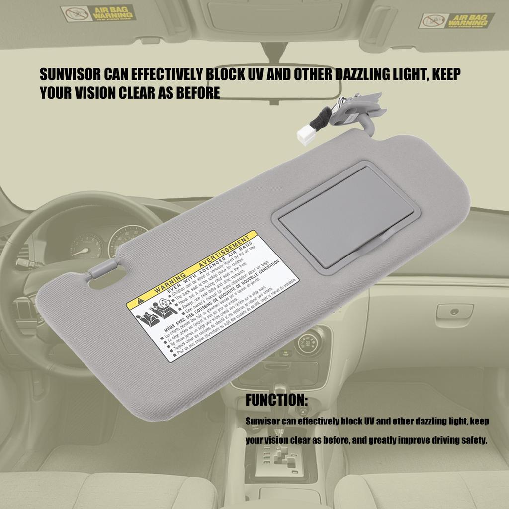 Козырек от солнца в салон автомобиля Боковой козырек от солнца автомобиля Козырек от солнца Козырек в сборе Серый Блокирующий УФ 852013K010QD Замена для Sonata 2006‑2008