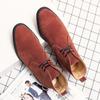 New Fashion Mens Formal Dress Boots Comfortable Suede Leather Male Ankle Boots High Top Lace-Up Business Footwear Outdoor Botas
