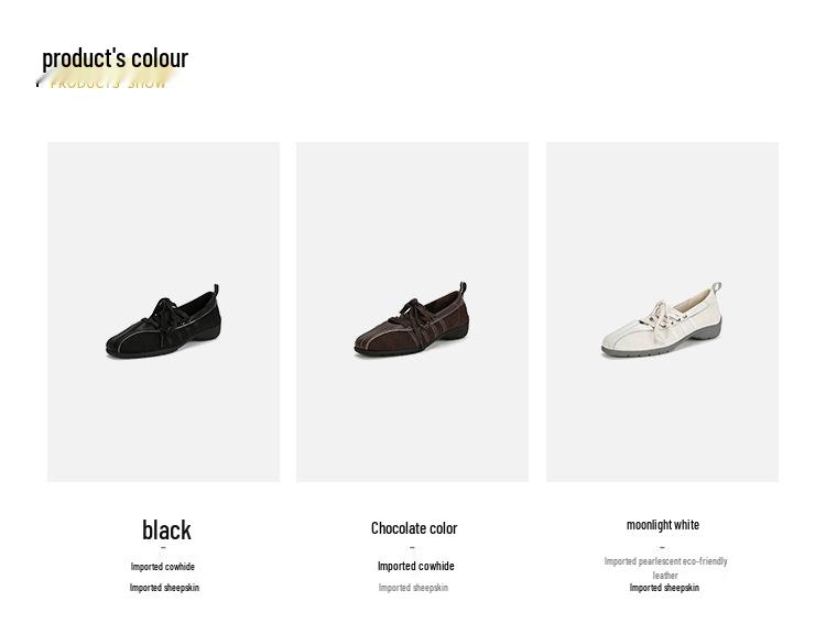 Niche Style White Lace-Up Ballet Flats for Women - 2025 Spring/Autumn Casual Mary Jane Shoes