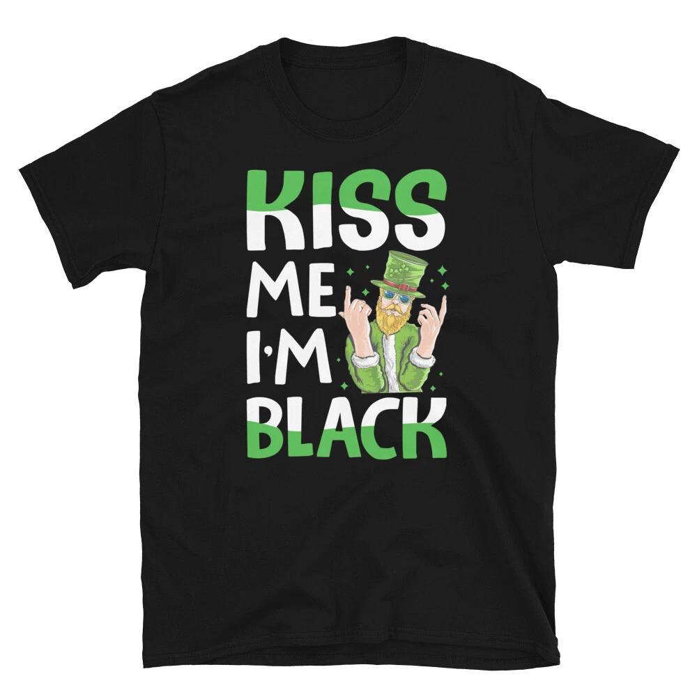 Kiss Me I'm Black Ireland Irish Proud T-Shirt