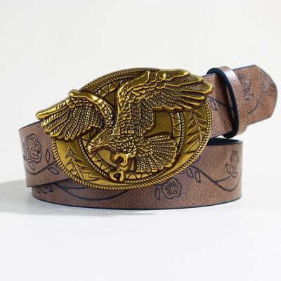 Ремень Western Denim Flying Eagle Buckle с пряжкой, унисекс, винтажный панк-ремень с тиснением