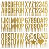 1Set/6pcs 2.5 Inch Bronzing Alphabet Sticker Large Alphanumeric Symbol Sticker Decorative Self-adhesive DIY Car Mailbox Sticker