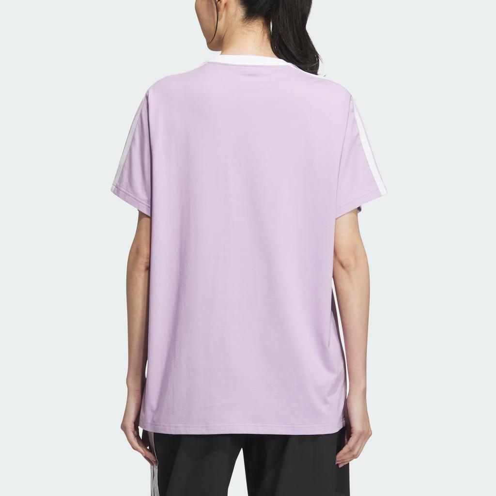 Adidas Футболка с коротким рукавом в полоску в спортивном повседневном стиле Boyfriend Story, женский топ KB7760