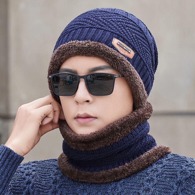 Korean Style Thickened Wool Pullover Hat with Ear Protection and Velvet Lining for Youth