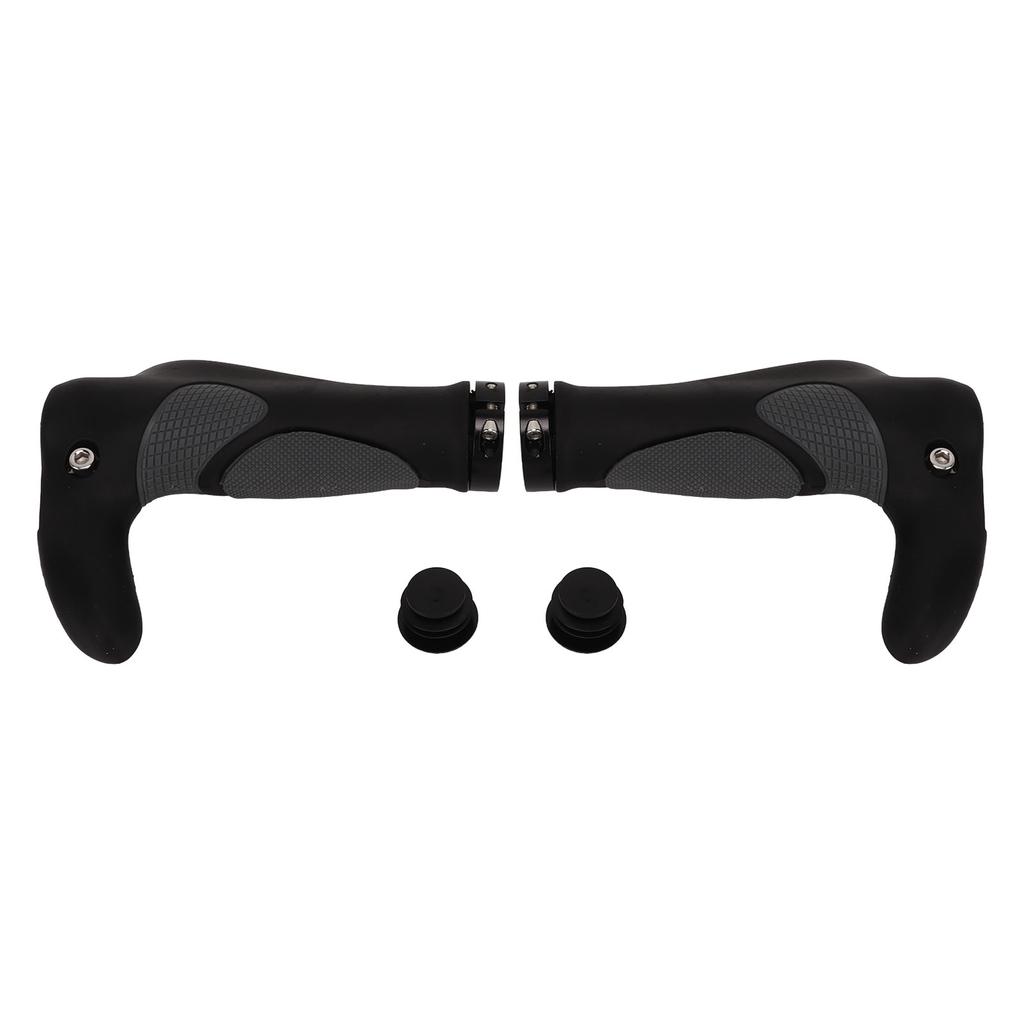 2Pcs Bike Handlebar Grips TPR Rubber Ergonomic Slip Prevention Replacement Bike Ox Horn Grips for