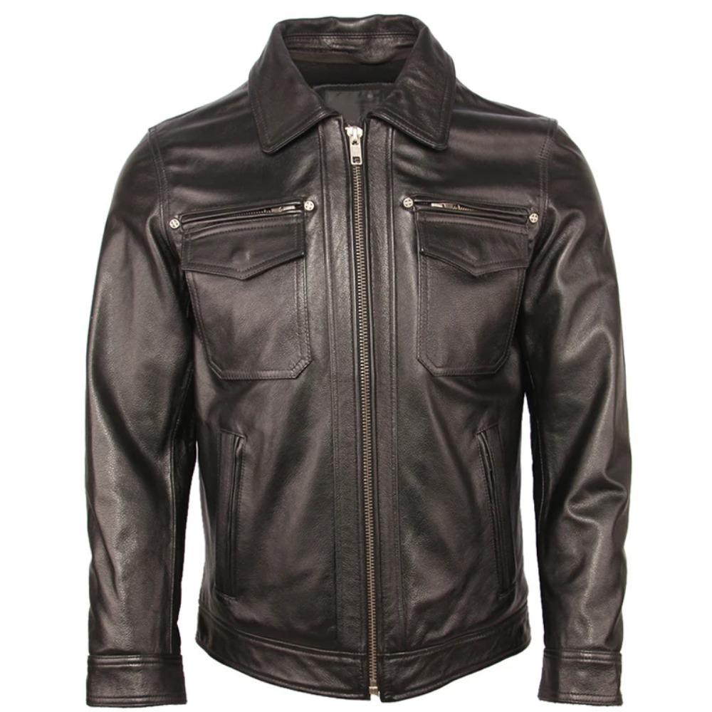 Chinese Size Men Genuine Leather Jacket Quilted Hood Removable 100% Cowhide Coat Genuine Leather Jackets Man Winter Coat Warm Clothing