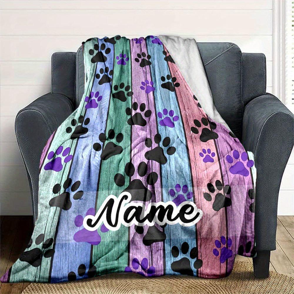 Pet Paw Print Blanket Unique Home Decor Gift For Dog Loverst61