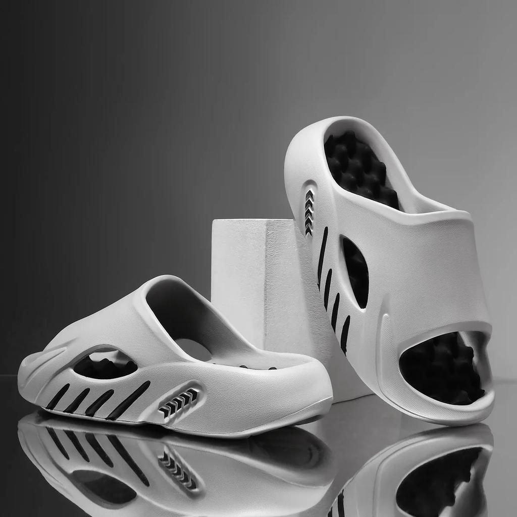 Модные мужские шлепанцы Летние уличные модные противоскользящие пляжные сандалии Платформа Тренд Пара Домашние тапочки для ванной Сандалии на толстой подошве