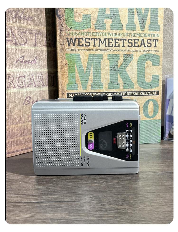Auto Reverse Cassette Recorder Walkman AM/FM Radio Tape Player with Speaker DC Adapter Powered SR-701 Model Built-in Mic