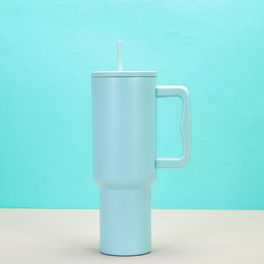 40 oz Tumbler with Handle and Straw, Stainless Steel Thermos Water Bottle with Friendly Travel Coffee Mug for Hot/Cold Water