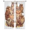 Прозрачные шторы с мультяшными животными и совой для гостиной, спальни, тюлевые занавески для кухни, вуаль, шторы, жалюзи, панели