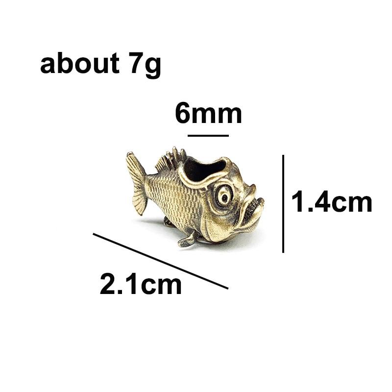 Ретро Африканская Пиранья Латунная и Медная Фигурка Рыбы Брелок с Полым Дизайном
