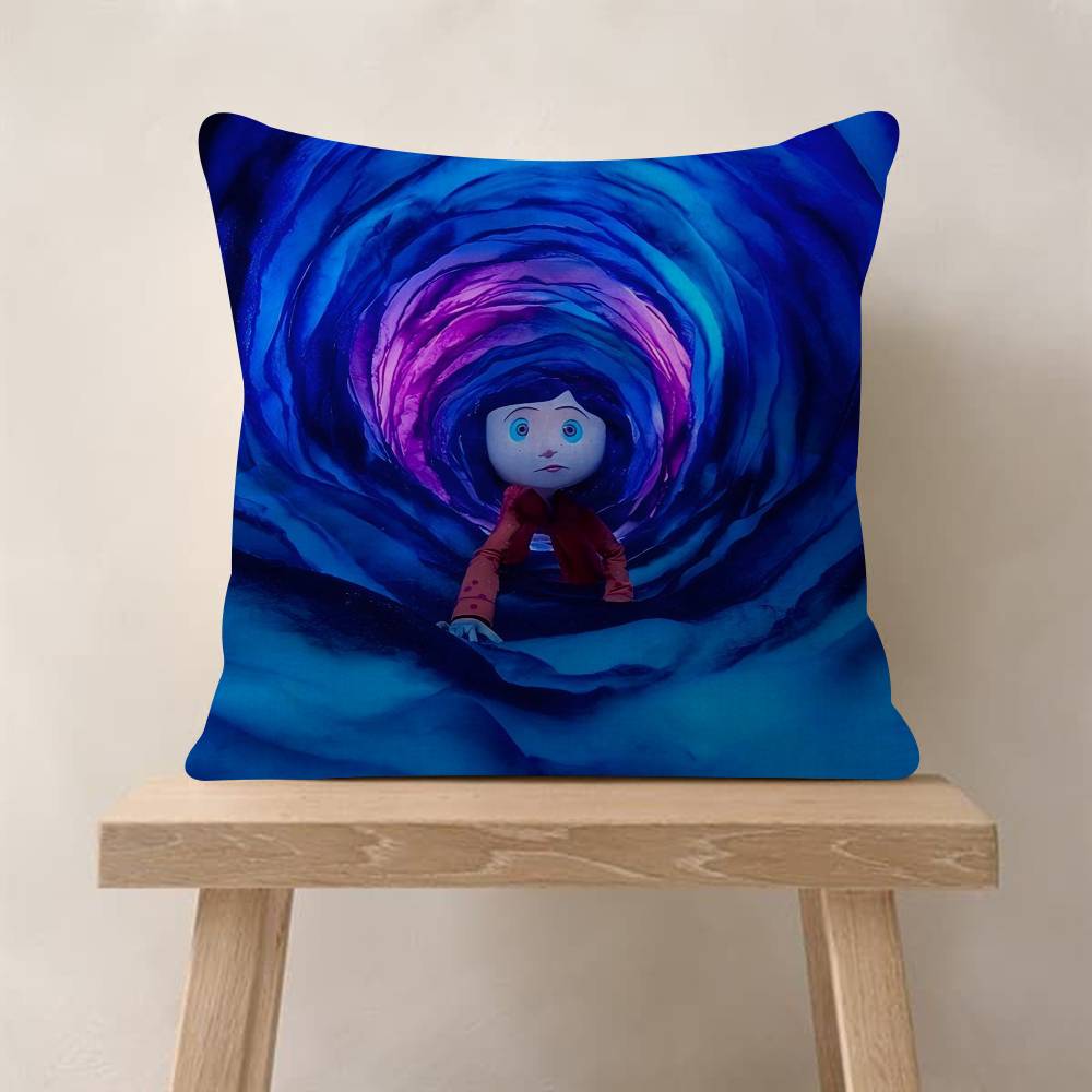 5D Anime CCoraline Cushion Cover Inches Farmhouse Decor Home Throw Pillow Covers For Couch Decorations
