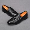 Trend Men's Pointed Tassels Patent Leather Casual Shoes Male Designer Slip On Loafers Homecoming Wedding Dress Zapatillas Hombre