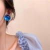 2024 Blue Seaside Vacation Style Stud Earrings for Women - High-End, Fashionable & Simple