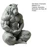 Yousheng 3D Printed Tiger Man Figurine, Muscular Tiger Figure Ornament, Minimalist Animal Sculpture with Muscular Details, Zen Posture Desktop