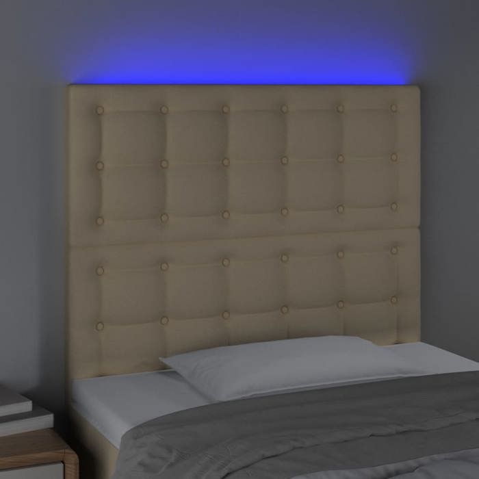 VidaXL LED Headboard Bedroom Furniture Single Bed Accessory Headboard Bed Frame Interior Cream 3122845