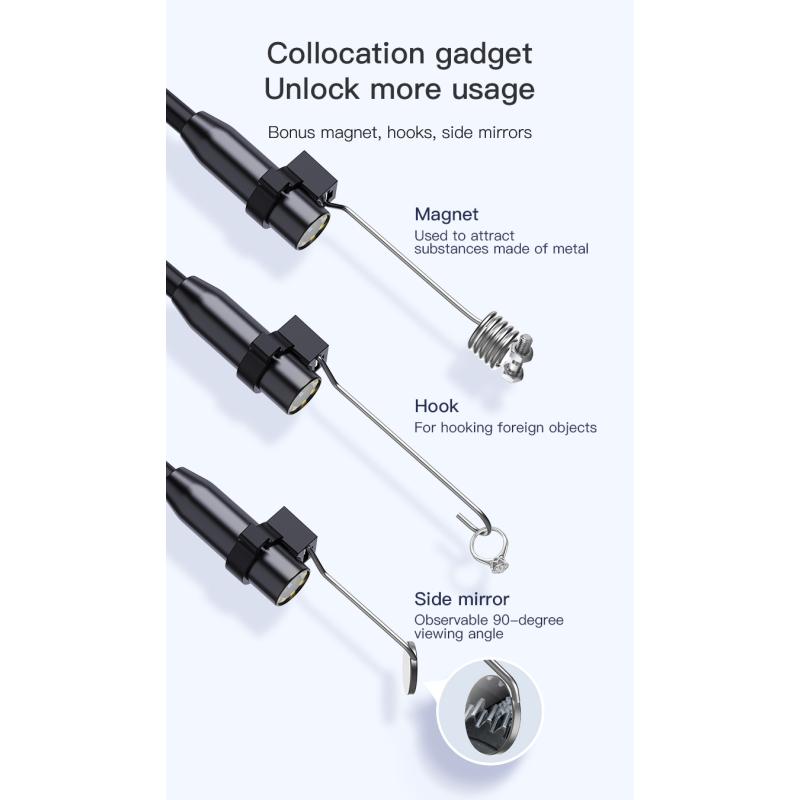 Промышленная эндоскопическая камера, 4,3-дюймовый IPS-экран, IP67, водонепроницаемый HD1080P, объектив 8 мм, камера для проверки канализации, бороскоп для автомобиля