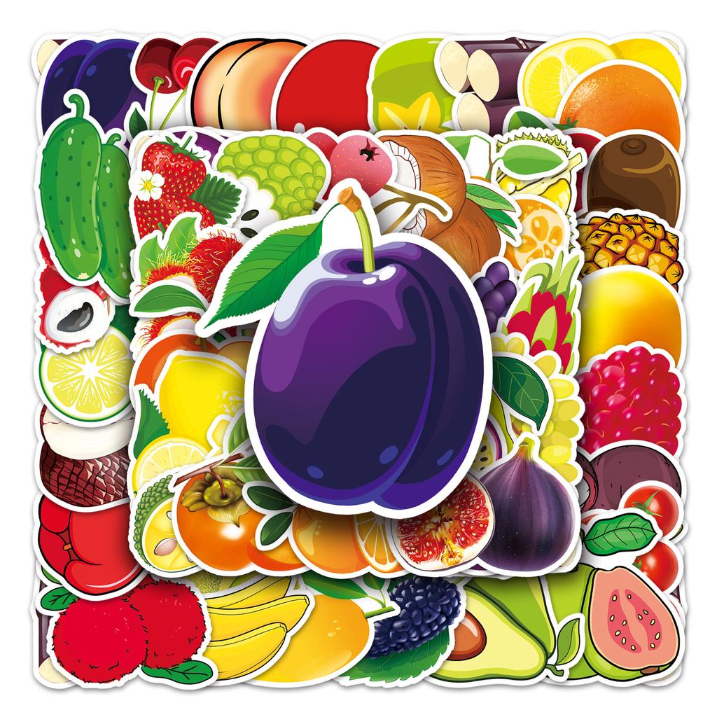 50 Fruit Doodle Personality Cartoon Children's Creative DIY Mobile Phone Case Water Cup Suitcase Sticker Waterproof