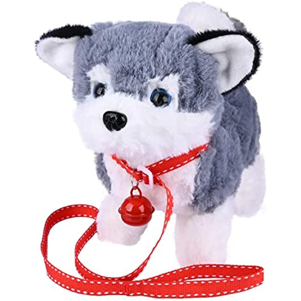 18CM Electric Simulation Puppy Plush Toys Interactive Dog Robot Walking Barking Tail Wagging Toy for Kids Birthday Xmas Gift