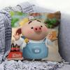 CUTE Pig Pillow Covers Cartoon Sofa Decorative Home Double-sided Printing Short Plush Cute Cushion Cover