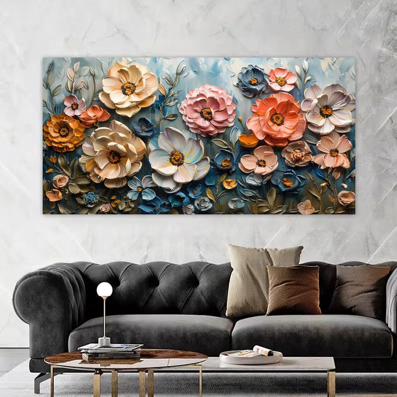Цельный абстрактный цветочный плакат, современное украшение для дома, печать на холсте, настенная живопись, картина для гостиной, без рамки