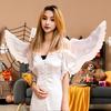 Halloween Cosplay Angel Wing Prop with Elastic Band Goose Feather Bright Colors Good Detail Stage Show Performance Role-Playing Party Dance Fake Wing