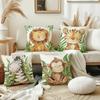 Jungle Animal Lion Zebra Monkey Tiger Pattern Printing Pillowcase Living Room Sofa Cushion Cover Bedroom Room Home Decoration
