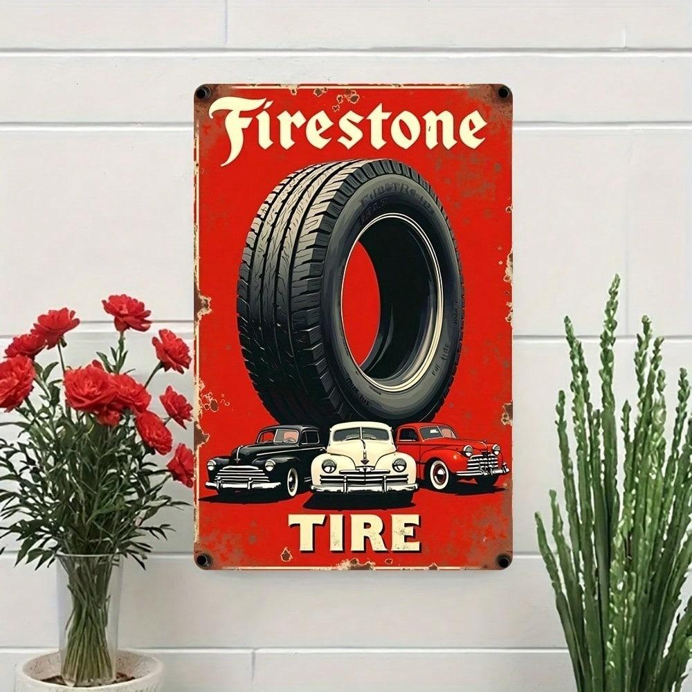 Винтажная жестяная вывеска Firestone Retro Гаражное Настенное Искусство Декор Домашнего Бара