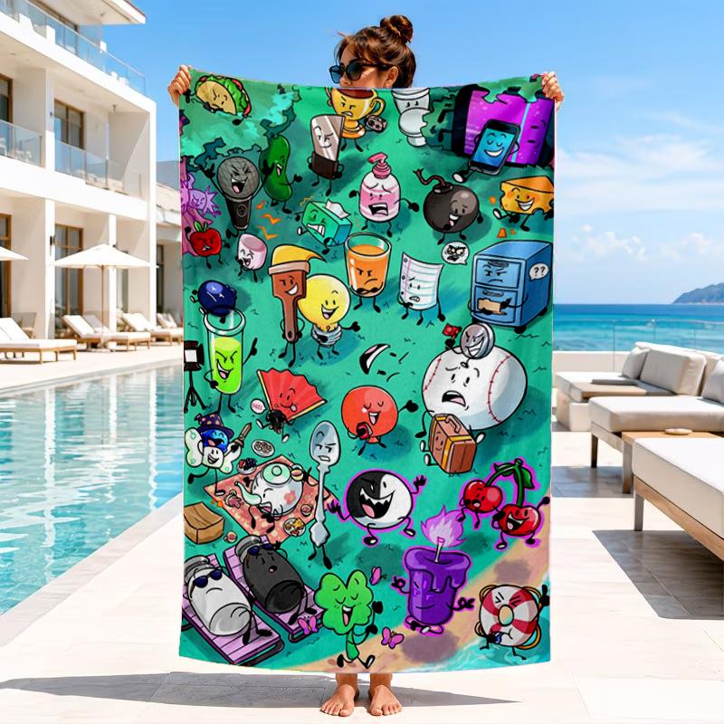 Colorful Dream Island Collage Beach Towel, Microfiber Beach Towel, Perfect For Pool, Beach, Travel, Home Decor Beach Party Fan gifts