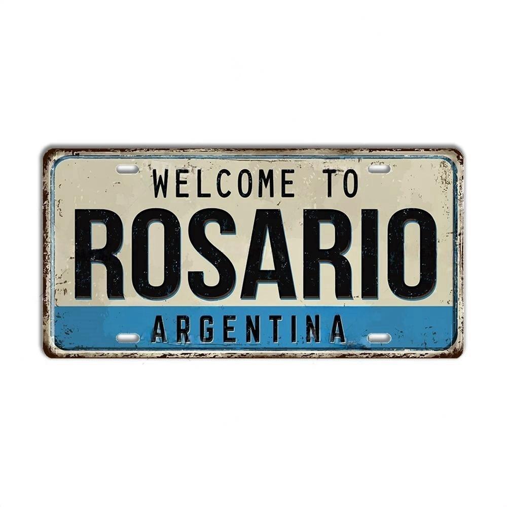 Chile Argentina Ecuador Colombia License Plate Landmark Metal Sign City State Decorative Car Plate Garage Club Bar Wall Decor