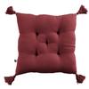 5-point Quilted Cushion with Pompoms "Gaïa" 40 X 40 Cm "Cotton Gauze" - Gaïa Lie De Vin