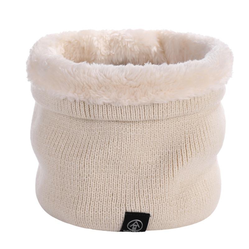 Autumn and Winter New Solid Color Pullover Warm Neck Cover Couple Knitted Wool Scarf Winter Scarf