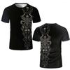 Rebel Skull Gesture Graphic T-Shirt - Edgy Men's Streetwear Tee with 3D Print, Dark Theme, Soft Polyester S-XXXL Mens T Shirts