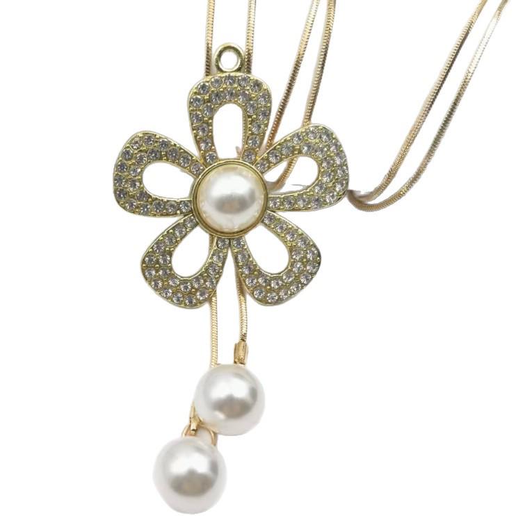 Высококлассное жемчужное ожерелье-цепочка для свитера: Японская и корейская кисточка в стиле легкой роскоши для осени/зимы