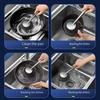 Long Lasting Scrub Brush Stainless Steel Pot Cleaning Brush, with Ergonomic Handle, Heavy Tool Duty Kitchen Scrubbing for Pans Grill Dishes Sturdy