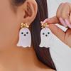 Halloween Cute Ghost Cartoon Ghost Earrings Stud for Women Long Tassel Earrings Festival Party Accessories Jewelry Gift