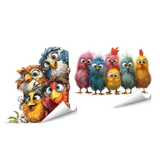 Статические наклейки на окна Смешные мультяшные животные Многоразовые наклейки на окна Водонепроницаемые Съемные наклейки для комнаты Офиса Дома Стеклянных дверей Декор окна